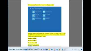 Repair Master Boot Record on Windows 111087XP [upl. by Brenk]