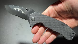 EMERSON KNIVES CQC14 BTS SNUBBY ยืม ดำด้ามใหญ่ แต่ใบสั้นกุด [upl. by Lincoln]