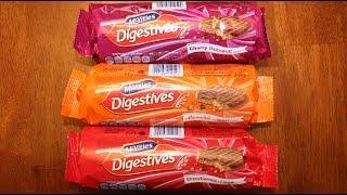 McVities Digestives Cherry Bakewell Marmalade on Toast and Strawberries amp Cream Review [upl. by Ytsirhc]