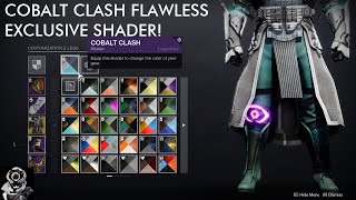 Destiny 2 How To EquipUse the quotCobalt Clashquot Trials Flawless Exclusive Shader New Rare Shader [upl. by Eekaz384]