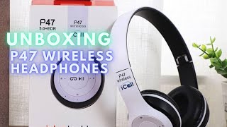 P47 wireless headphones review🔥🔥 unboxing beats headphones  Wireless Blutooth Headset Unboxing [upl. by Alabaster65]