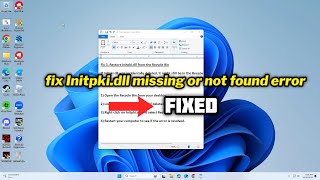 FIXED Initpkidll missing or not found error [upl. by Helbonnas]