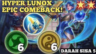 HYPER LUNOX PAKAI COMMANDER ZILONG 6 ELEMENTALIS 6 CADIA COMEBACK GA TUH  MAGIC CHESS BANG BANG [upl. by Millwater912]