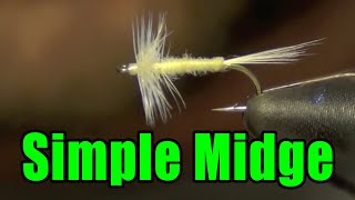 Simple Midge Dry Fly Tying Instructions [upl. by Oirottiv428]