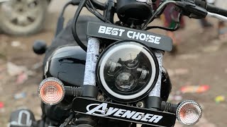 Avenger 160 modification  avenger change headlight  avenger change key position  bajaj avenger [upl. by Elocel]