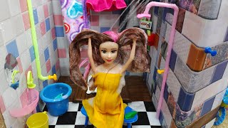 Barbie Girl Morning Routine Barbie doll Bath TimeBarbie show tamil [upl. by Adnilrev]