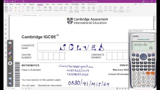 058041MJ24  CAMBRIDGE IGCSE EXTENDED MATHEMATICS MAYJUNE 2024 Paper 41 [upl. by Ahsieyn]