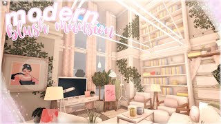 BLOXBURG  Modern Blush Mansion  House Build [upl. by Annah]