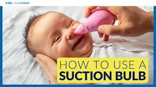 How to use a nasal aspirator or suction bulbPoire aspirante ou mouchebébé mode demploi [upl. by Ahsinal]