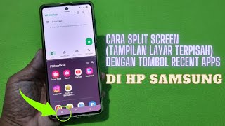 Cara Split Screen Di HP Samsung Dengan Tombol Recent Apps  Tampilan Layar Terpisah [upl. by Garret528]