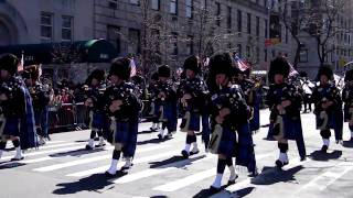 St Patricks Day Parade New York City Port Authority Police Department Pipes amp Drums [upl. by Yeuh]