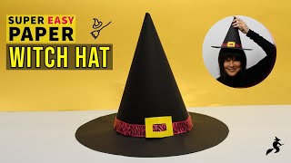 Paper Witch Hat How to make paper hatEasy witch hat tutorialHow to make a wizard hat out of paper [upl. by Annuahs381]