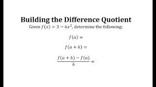 Building the Difference Quotient Quadratic Function [upl. by Nairda]