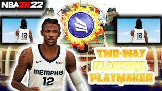 JA MORANT quotTWOWAY SLASHING PLAYMAKERquot BUILD is UNGUARDABLE in NBA 2K22 [upl. by Ruiz]