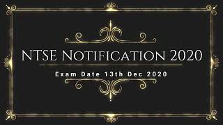 NTSE Notification 2020 Exam [upl. by Leeanne]