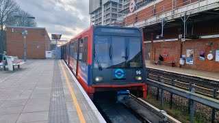 London Dockland Light Railway Train Spotting  DLR train Arriving amp Departing [upl. by Aserat]