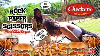 COUPLES ROCK PAPER SCISSORS MUKBANG FOOD CHALLENGE W CHECKERS [upl. by Negah110]