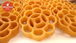 Traditional Homemade Honeycomb Cookie Kuih Loyang Rosette Cookies  MyKitchen101en [upl. by Yesteb190]