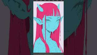 💙 HOW I DRAW blue skin for an alien girl krita howtodrawdrawing digitalartillustrationshorts [upl. by Amikan]