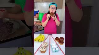 Ice cream challenge Chocolate cake vs bananas shorts [upl. by Brianna]