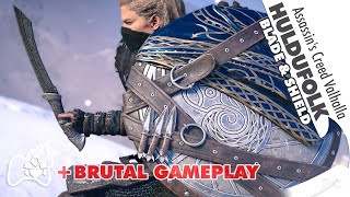 Assassins Creed Valhalla HULDUFOLK Blade amp HULDUFOLK Shield Brutal Gameplay Showcase Store Only [upl. by Yllet]