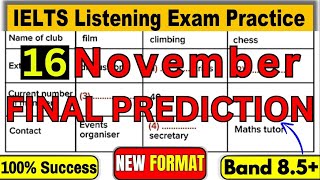 VERY HARD IELTS LISTENING TEST 16 NOVEMBER amp 23 NOVEMBER 2024 WITH ANSWERS  IDP amp BC [upl. by Amal]