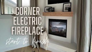 Corner Electric Fireplace Build start to finish  AspenAckley [upl. by Pascal]