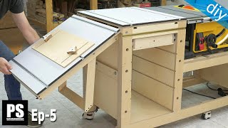 DIY Workbench Side Folding Table  Mobile Workbench EP 5 [upl. by Aenaj]