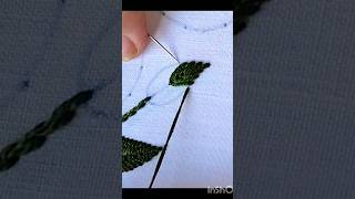 Leaf embroidery cretan stitch easy embroidery embroiderydesigns embroiderypatterns taanka yt [upl. by Lynch]