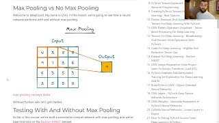 Max Pooling vs No Max Pooling  Deep Learning Course [upl. by Alegnat]