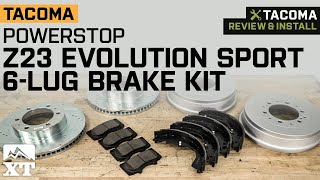 20052022 Tacoma PowerStop Z23 Evolution Sport 6Lug Brake Rotor and Pad Kit Review amp Install [upl. by Frayda868]