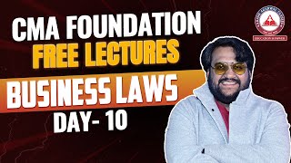 Business Laws Day 10 CMA Foundation Free Lectures  Akash Agarwal Classes [upl. by Ttehc]