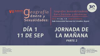 Sexto Seminario Latinoamericano de Geografía Género y Sexualidades 11 SEPMAÑANA PARTE2 [upl. by Llerat144]