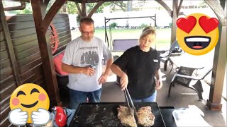 Chicken fried steak on the Camp Chef Flattop [upl. by Charry]