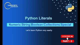 Python Literals  PART  5 [upl. by Kip160]