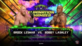 WWE Elimination Chamber 2023 Brock Lesnar vs Bobby Lashley WWE 2K23 [upl. by Janka632]