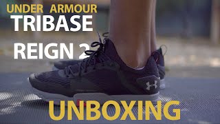 UNBOXING E PRIMEIRAS IMPRESSÕES UNDER ARMOUR TRIBASE REIGN 2  PORTUGUÊS [upl. by Joane398]