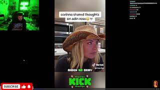 Adin Ross Reacts To Corinna Kopf Saying She Loves Him [upl. by Low]