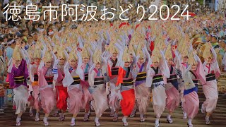 【阿波踊り2024】阿波おどりファン必見！真正面から見た総おどりが壮観すぎた！ 本場徳島阿波おどり  Awaodori in Tokushima Japan [upl. by Mizuki]