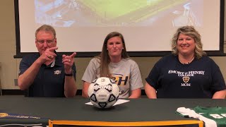 John Battle Michaela Monk signs to play soccer at Emory amp Henry [upl. by Rosanne]