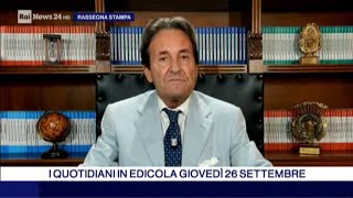 Fabio Fortuna a RASSEGNA STAMPA RAI NEWS 24 del 26 09 2024 ore 08 30 [upl. by Kaczer]