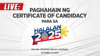 LIVE Filing of Certificate of Candidacy for Halalan2025  October 2 [upl. by Gabrielson]