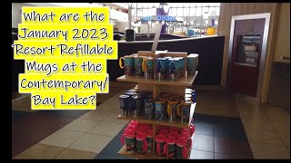 Disney January 2023 Resort Refillable Mugs Cost and ContemporaryBay Lake Mugs [upl. by Bil]