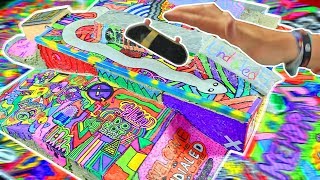 WORLDS MOST COLORFUL DIY FINGERBOARD SKATE PARK [upl. by Ybab797]