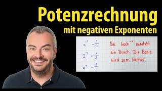 Potenzen mit negativen Exponenten berechnen  einfache Beispiele  Lehrerschmidt [upl. by Ecienahs]