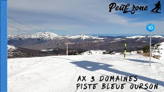 Ax 3 Domaines  Piste bleue Ourson station de ski Bonascre en Ariège [upl. by Wachtel]