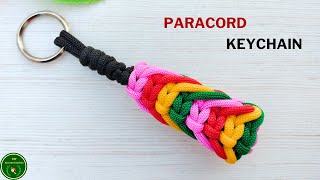 How to make Paracord Lanyard Keychain Using Snake Knot amp Square Knot [upl. by Lathrope]