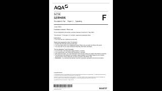 OFFICIAL SUMMER 2024 AQA GCSE GERMAN 8668SF PAPER 2 SPEAKING FOUNDATION MERGED CANDIDATES MATERIAL T [upl. by Emerald]