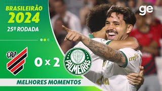 ATHLETICOPR 0 X 2 PALMEIRAS  MELHORES MOMENTOS  25ª RODADA BRASILEIRÃO 2024  geglobo [upl. by Chauncey352]