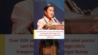 Leni Robredo blasts Naga LGU’s ‘irresponsible’ post on Angat Buhay relief work [upl. by Mitman87]